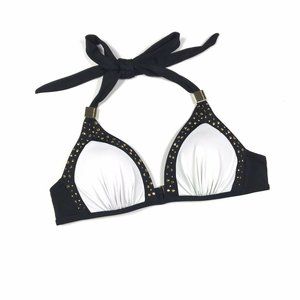 Victoria's Secret Women's Black Gold Swimsuit Bikini Top Size Small